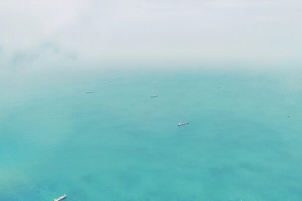aerial photography of ships on ocean