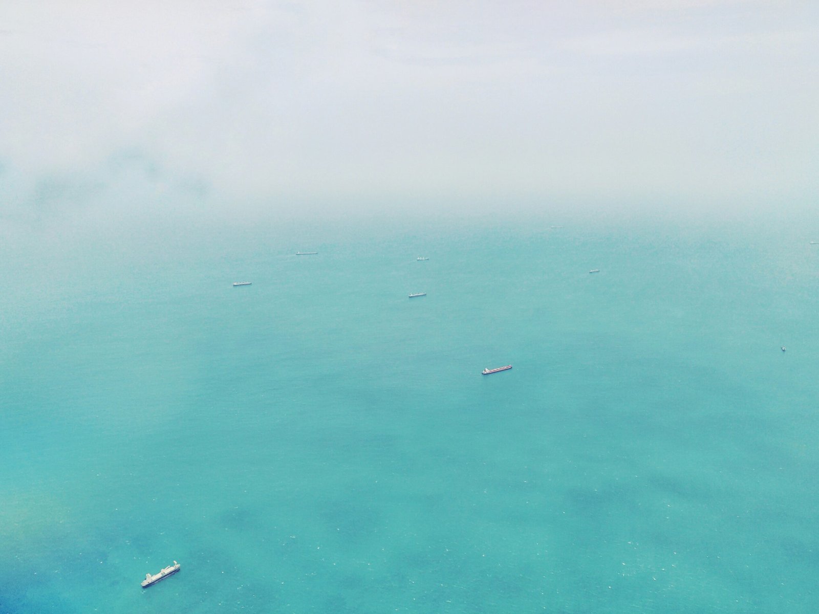 aerial photography of ships on ocean