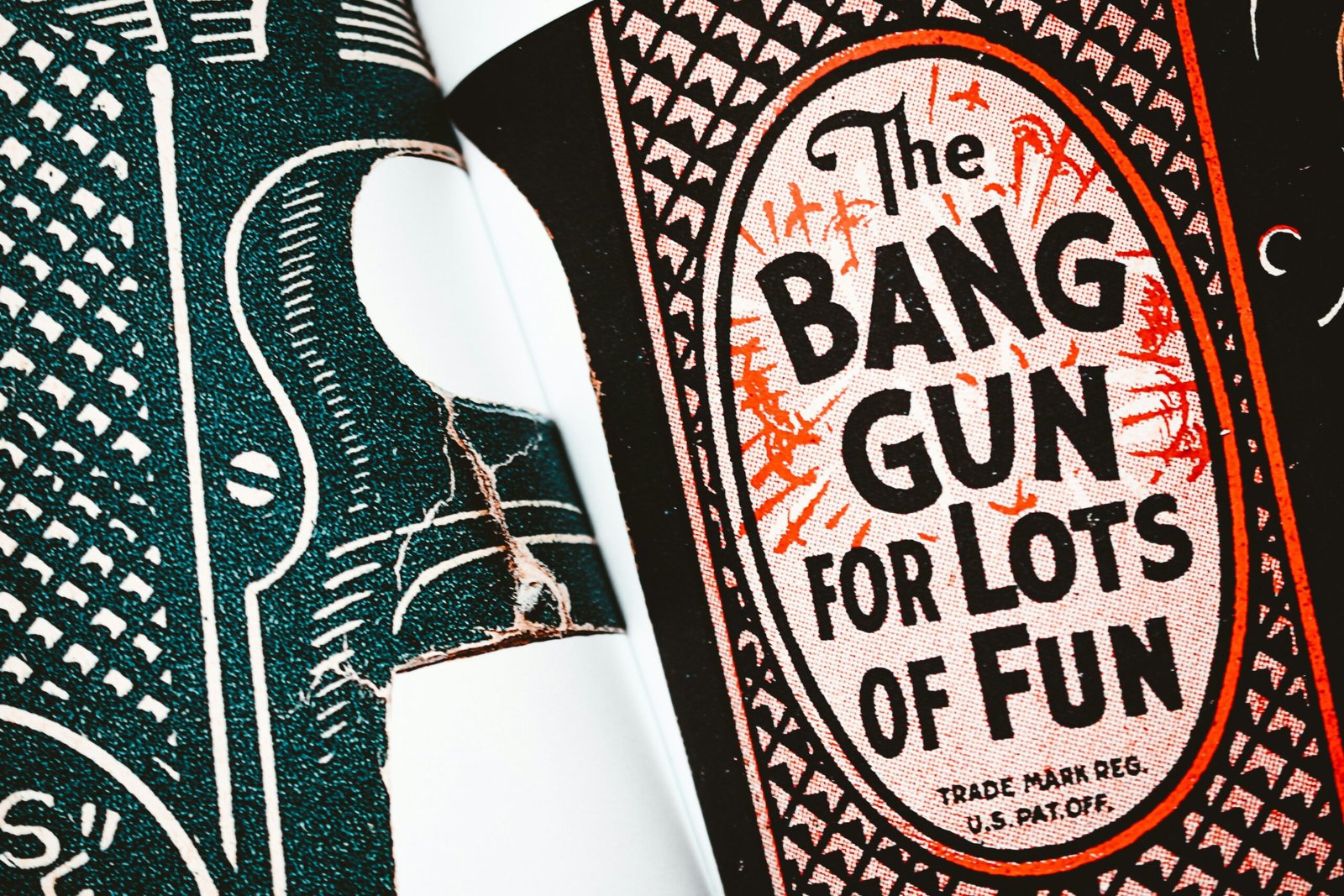 a close up of a book with a design on it