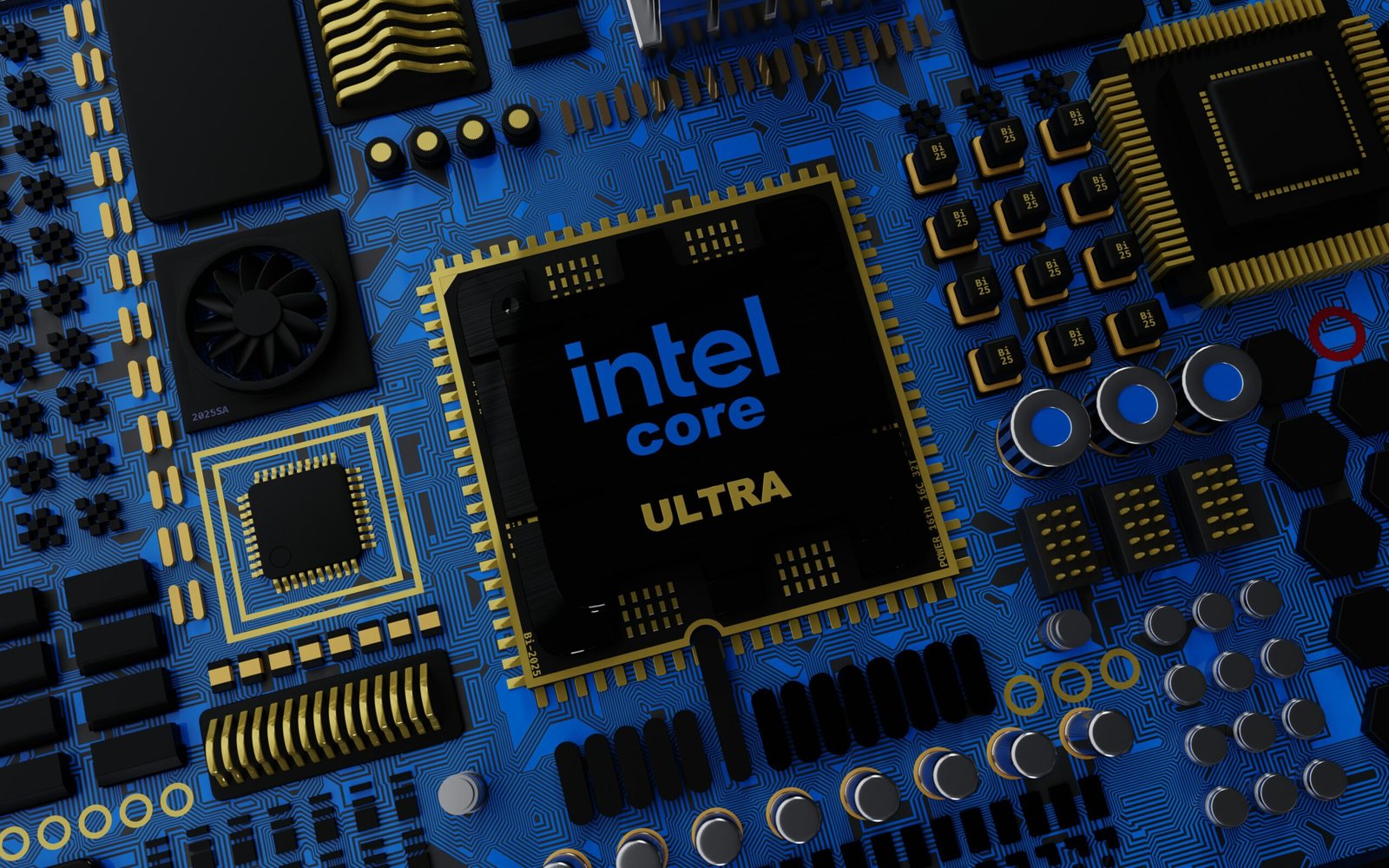 a close up of a computer chip with the intel core logo on it