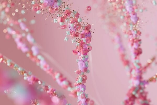 a close up of a pink wall with glitter sprinkles