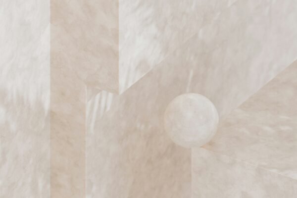 A close up of a wall with a ball on it