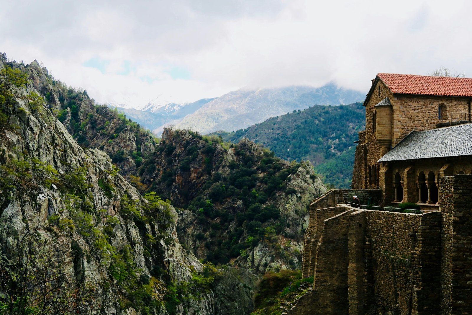 building near mountain