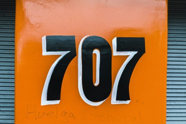 red and black 707 sign