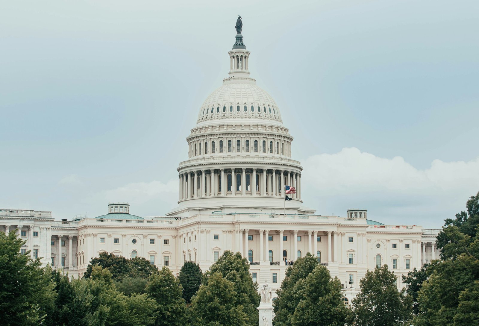 A view of the capitol building from across the water